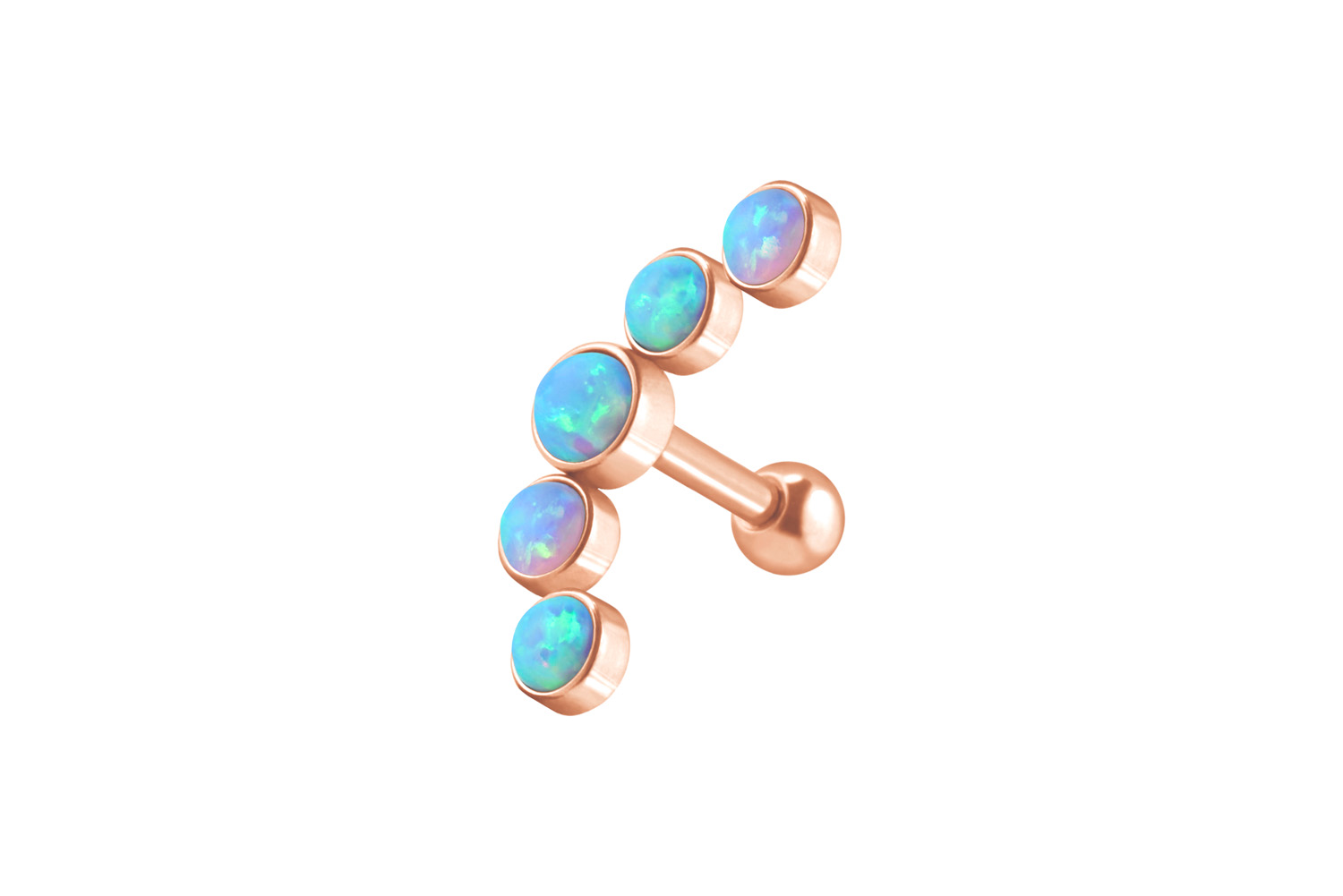 Chirurgenstahl Ohrpiercing 5 SYNTHETISCHE OPALE ++SALE++